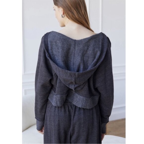 Urban Outfitters Out From Under Koa Waterfall Hoodie New Small Carbon Off Black - Picture 6 of 9